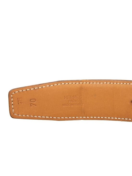 Hermes Constance Belt Reversible 70 Black Beige Box Calf